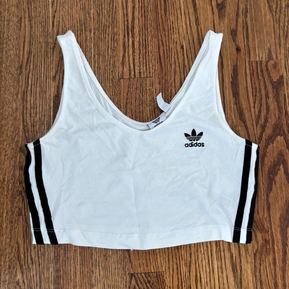 NWOT Adidas White and Black Crop Tank Top